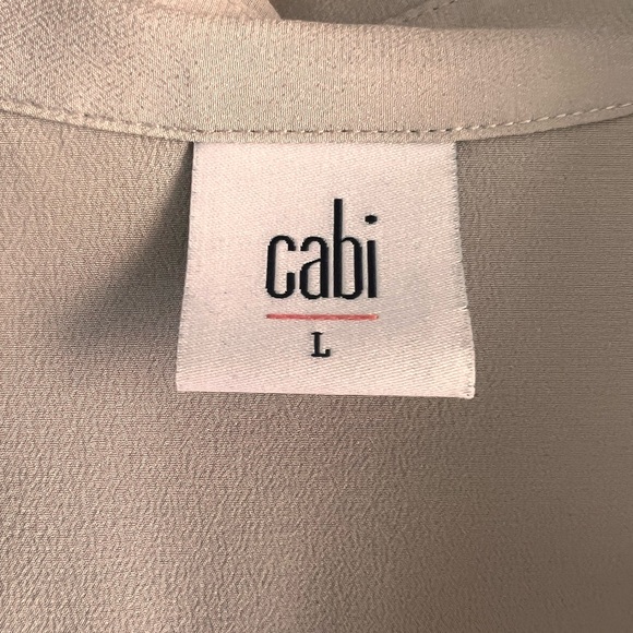 CAbi - Silk Blouse - Cream Long Sleeve LARGE - Picture 6 of 10